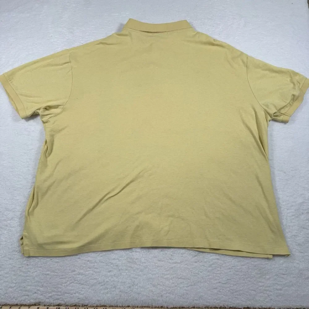 Polo Ralph‎ Lauren Shirt Mens 2XB Yellow Short Sleeve Flesh Pony Collar Top